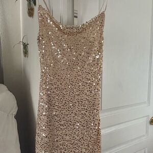 12th Tribe Sparkling Mini Dress in Gold